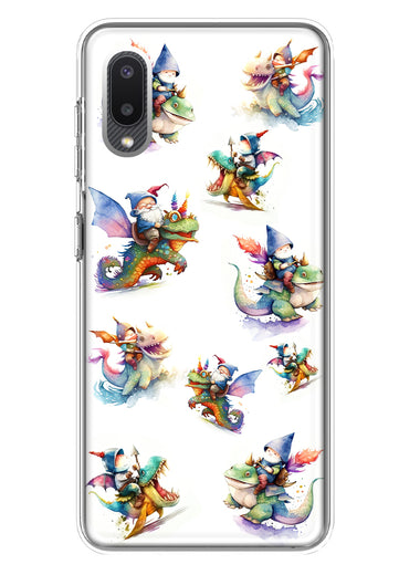 Samsung Galaxy A02 Cute Fairy Cartoon Gnomes Dragons Monsters Hybrid Protective Phone Case Cover