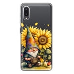 Samsung Galaxy A02 Cute Gnome Sunflowers Clear Hybrid Protective Phone Case Cover