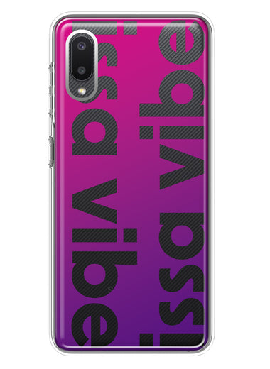 Samsung Galaxy A02 Purple Clear Funny Text Quote Issa Vibe Hybrid Protective Phone Case Cover