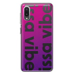 Samsung Galaxy A02 Purple Clear Funny Text Quote Issa Vibe Hybrid Protective Phone Case Cover