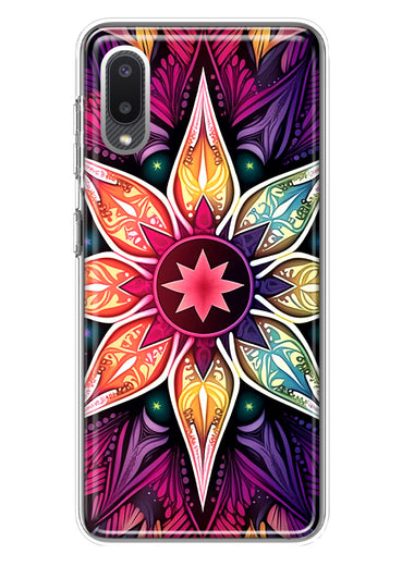 Samsung Galaxy A02 Mandala Geometry Abstract Star Pattern Hybrid Protective Phone Case Cover