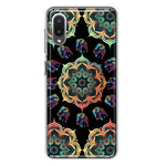Samsung Galaxy A02 Mandala Geometry Abstract Elephant Pattern Hybrid Protective Phone Case Cover