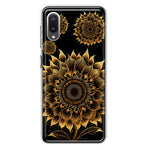 Samsung Galaxy A02 Mandala Geometry Abstract Sunflowers Pattern Hybrid Protective Phone Case Cover