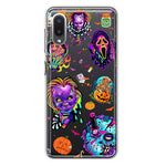 Samsung Galaxy A02 Cute Halloween Spooky Horror Scary Neon Characters Hybrid Protective Phone Case Cover
