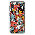 Samsung Galaxy A02 Psychedelic Cute Cats Friends Pop Art Hybrid Protective Phone Case Cover