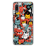 Samsung Galaxy A02 Psychedelic Cute Cats Friends Pop Art Hybrid Protective Phone Case Cover