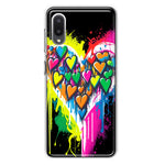 Samsung Galaxy A02 Colorful Rainbow Hearts Love Graffiti Painting Hybrid Protective Phone Case Cover