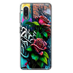 Samsung Galaxy A02 Red Roses Graffiti Painting Art Hybrid Protective Phone Case Cover