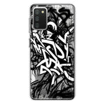 Samsung Galaxy A02S Black White Urban Graffiti Hybrid Protective Phone Case Cover