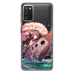 Samsung Galaxy A02S Kawaii Manga Pink Cherry Blossom Japanese Girl Boat Hybrid Protective Phone Case Cover