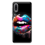 Samsung Galaxy A02 Colorful Lip Graffiti Painting Art Hybrid Protective Phone Case Cover