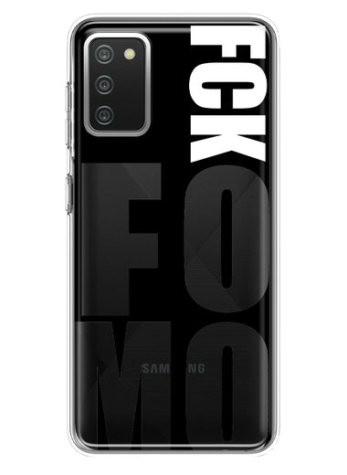 Samsung Galaxy A02S Black Clear Funny Text Quote Fckfomo Hybrid Protective Phone Case Cover