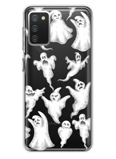 Samsung Galaxy A02S Cute Halloween Spooky Floating Ghosts Horror Scary Hybrid Protective Phone Case Cover