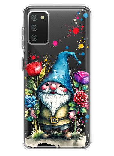Samsung Galaxy A02S Gnome Red Purple Blue Roses Garden Hybrid Protective Phone Case Cover