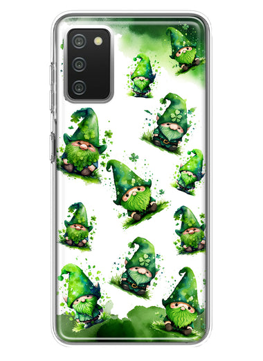 Samsung Galaxy A02S Gnomes Shamrock Lucky Green Clover St. Patrick Hybrid Protective Phone Case Cover