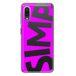 Samsung Galaxy A02 Hot Pink Clear Funny Text Quote Simp Hybrid Protective Phone Case Cover