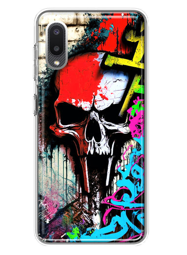 Samsung Galaxy A02 Skull Face Graffiti Painting Art Hybrid Protective Phone Case Cover