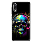 Samsung Galaxy A02 Fantasy Skull Headphone Colorful Pop Art Hybrid Protective Phone Case Cover