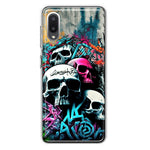 Samsung Galaxy A02 Skulls Graffiti Painting Art Hybrid Protective Phone Case Cover