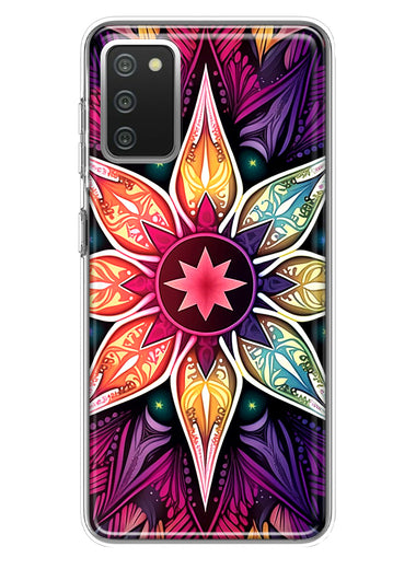 Samsung Galaxy A02S Mandala Geometry Abstract Star Pattern Hybrid Protective Phone Case Cover