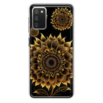 Samsung Galaxy A02S Mandala Geometry Abstract Sunflowers Pattern Hybrid Protective Phone Case Cover