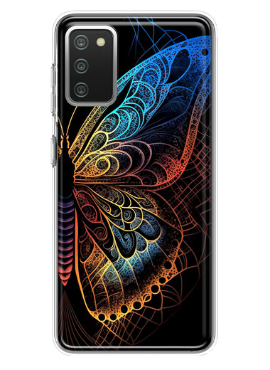 Samsung Galaxy A02S Mandala Geometry Abstract Butterfly Pattern Hybrid Protective Phone Case Cover