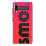 Samsung Galaxy A02 Red Pink Clear Funny Text Quote Smol Hybrid Protective Phone Case Cover