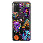 Samsung Galaxy A02S Cute Halloween Spooky Horror Scary Neon Characters Hybrid Protective Phone Case Cover