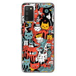 Samsung Galaxy A02S Psychedelic Cute Cats Friends Pop Art Hybrid Protective Phone Case Cover