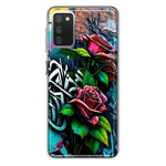 Samsung Galaxy A02S Red Roses Graffiti Painting Art Hybrid Protective Phone Case Cover
