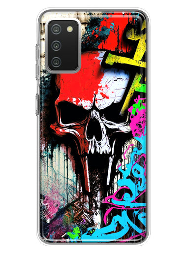 Samsung Galaxy A02S Skull Face Graffiti Painting Art Hybrid Protective Phone Case Cover