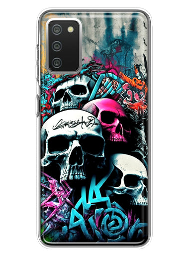 Samsung Galaxy A02S Skulls Graffiti Painting Art Hybrid Protective Phone Case Cover