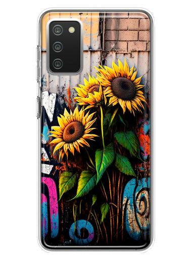 Samsung Galaxy A02S Sunflowers Graffiti Painting Art Hybrid Protective Phone Case Cover