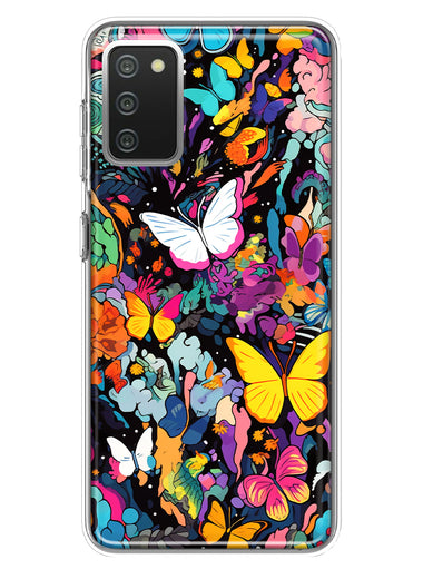 Samsung Galaxy A02S Psychedelic Trippy Butterflies Pop Art Hybrid Protective Phone Case Cover