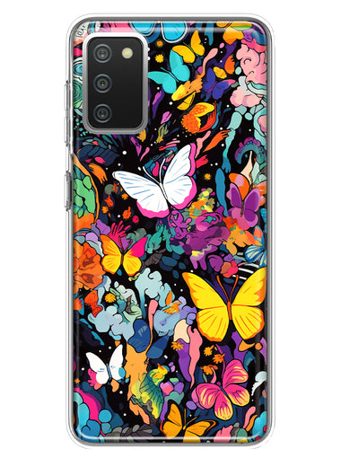 Samsung Galaxy A02S Psychedelic Trippy Butterflies Pop Art Hybrid Protective Phone Case Cover