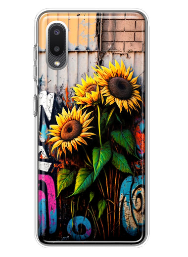 Samsung Galaxy A02 Sunflowers Graffiti Painting Art Hybrid Protective Phone Case Cover
