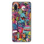 Samsung Galaxy A02 Psychedelic Trippy Happy Aliens Characters Hybrid Protective Phone Case Cover