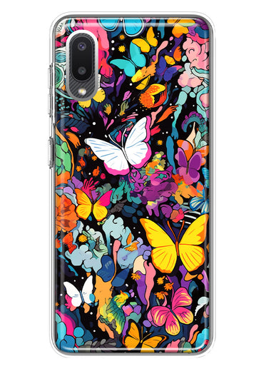 Samsung Galaxy A02 Psychedelic Trippy Butterflies Pop Art Hybrid Protective Phone Case Cover