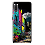 Samsung Galaxy A02 Urban City Full Moon Graffiti Painting Art Hybrid Protective Phone Case Cover