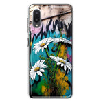 Samsung Galaxy A02 White Daisies Graffiti Wall Art Painting Hybrid Protective Phone Case Cover