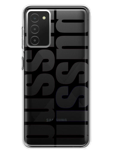 Samsung Galaxy A03S Black Clear Funny Text Quote Bussin Hybrid Protective Phone Case Cover