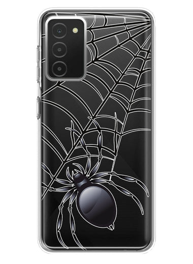 Samsung Galaxy A03S Creepy Black Spider Web Halloween Horror Spooky Hybrid Protective Phone Case Cover