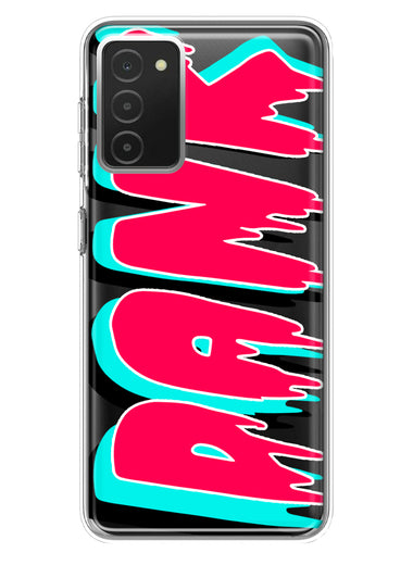 Samsung Galaxy A03S Teal Pink Clear Funny Text Quote Dank Hybrid Protective Phone Case Cover