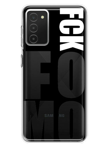 Samsung Galaxy A03S Black Clear Funny Text Quote Fckfomo Hybrid Protective Phone Case Cover