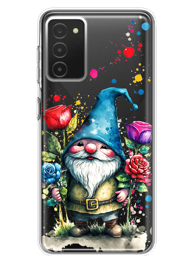 Samsung Galaxy A03S Gnome Red Purple Blue Roses Garden Hybrid Protective Phone Case Cover
