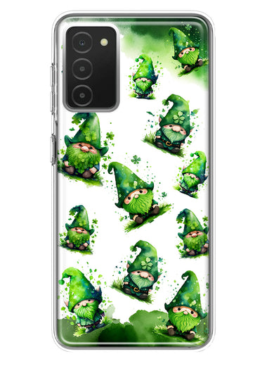 Samsung Galaxy A03S Gnomes Shamrock Lucky Green Clover St. Patrick Hybrid Protective Phone Case Cover
