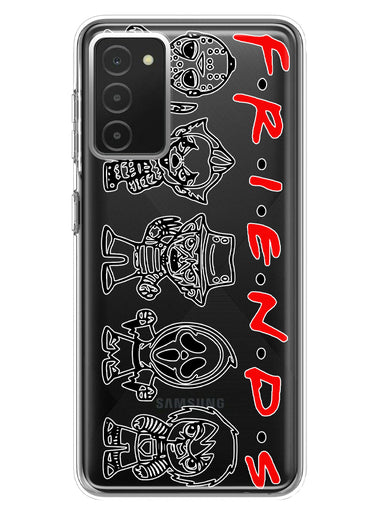 Samsung Galaxy A03S Cute Halloween Spooky Horror Scary Characters Friends Hybrid Protective Phone Case Cover