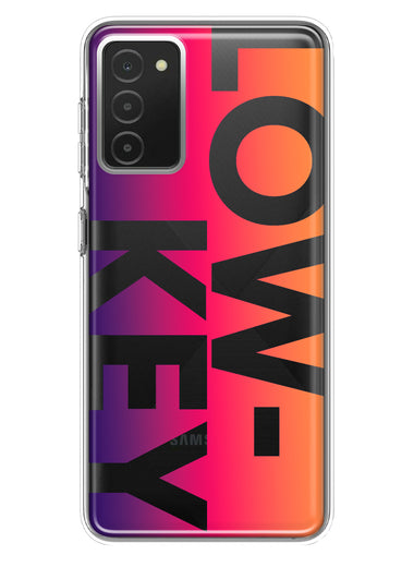 Samsung Galaxy A03S Purple Pink Orange Clear Funny Text Quote Low Key Hybrid Protective Phone Case Cover