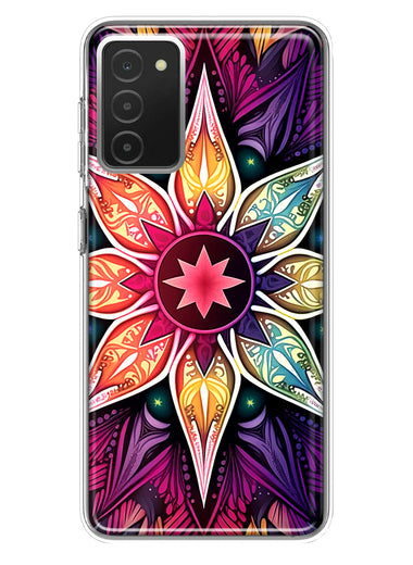 Samsung Galaxy A03S Mandala Geometry Abstract Star Pattern Hybrid Protective Phone Case Cover