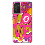 Samsung Galaxy A03S Pink Daisy Love Graffiti Painting Art Hybrid Protective Phone Case Cover